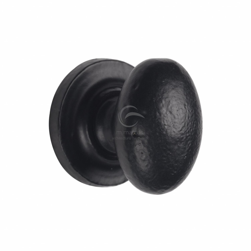 M Marcus Tudor Rustic Smooth Black Oval Design Cabinet Knob 32mm & 38mm sizes available